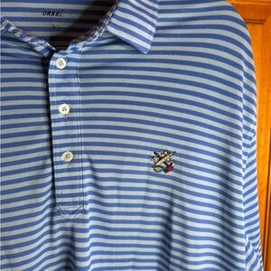 johnnie-O Classic Blue and White Performance Golf Polo Mens size XL